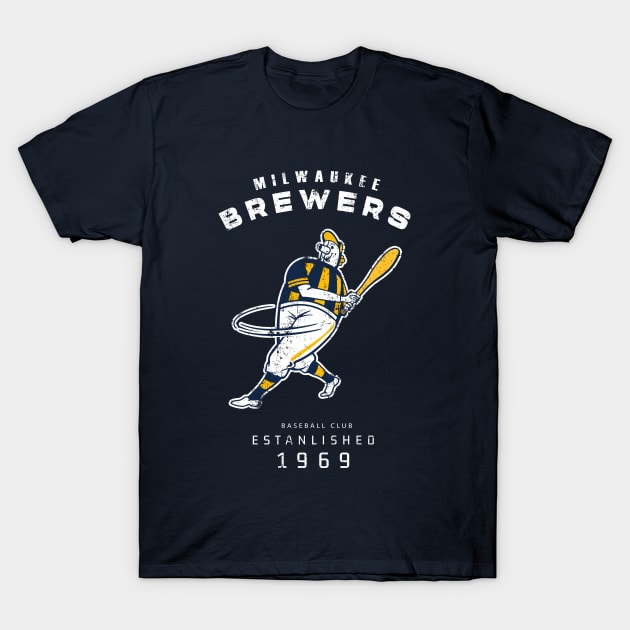 The Brewers Classic Baseball T-Shirt by AksarART